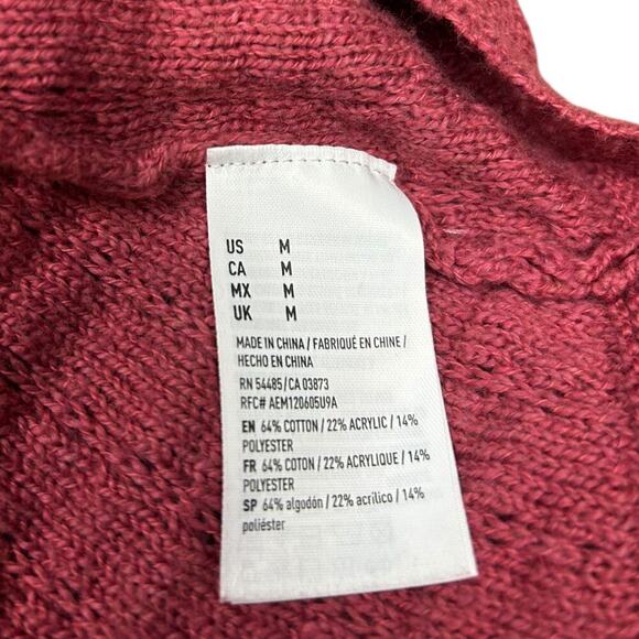 American Eagle Sweater Dress Mauve 3/4 Sleeve Pointelle Knit Mini size Medium - Picture 3 of 8